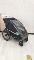 Remorque de vélo pour enfant, cadre en alliage d'aluminium, suspension indépendante, pneus gonflables de 20 pouces, capacité de 35 kg, pour les aventures en plein air et les journées à la plage