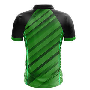 Chemise de performance pour homme |   Impression numérique à rayures diagonales vertes et noires |   Vêtements de sport respirants et anti-transpiration en tricot - Product Image 2