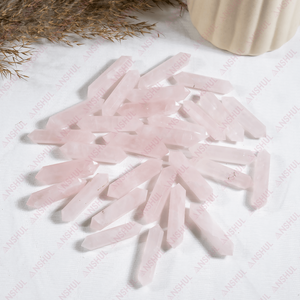 Cristales de Cuarzo Rosa de Primera Calidad al por Mayor, Puntas Dobles para Decoración y Regalos - Product Image 1