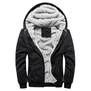 Sweat à capuche en polaire tricoté décontracté pour homme, épais, chaud, fermeture éclair, veste d'hiver, polyester, coton, manches longues, confortable, élégant, tendance - Product Image 5