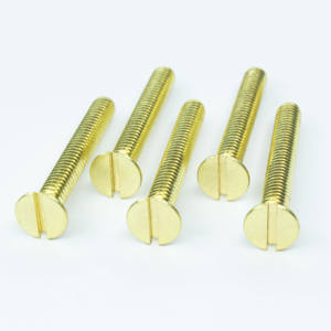 Tornillo de cabeza plana de cobre ranurado personalizado de latón #6-32x2 \ "ISO 7380, color verdadero 48H para paneles de electrodomésticos - Product Image 2