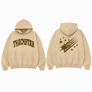 เสื้อฮู้ดดี้ Trackstar สำหรับผู้ชายและผู้หญิง สกรีนโลโก้ได้ ทรงโอเวอร์ไซส์ ไหล่ตก สไตล์สตรีทแวร์ เสื้อสเวตเชิ้ต เสื้อผ้ากีฬา แบรนด์ส่วนตัว TS-HD-085 - Product Image 2