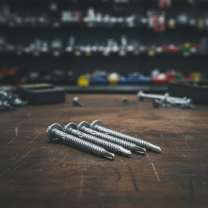 Vis à tête à écrou à filetage grossier profond auto-perceante professionnelle PDC Modèle 5, en acier au carbone galvanisé à chaud au zinc, norme métrique/pouce - Product Image 1