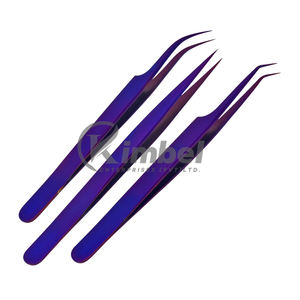 Pinces à cils violettes en acier inoxydable, droites et courbées, pointues – Fourniture directe usine - Product Image 4