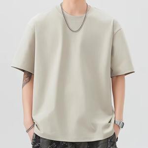 T-shirt uni en coton 100% 260 Gsm Col rond Manches courtes T-shirts pour hommes T-shirt décontracté de sport pour hommes - Product Image 3