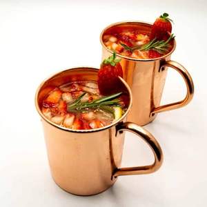 Tasses à Moscow Mule en cuivre martelé faites à la main - Tasses en cuivre massif pur de 16 oz pour cocktails, avec revêtement alimentaire ou non, chopes à bière - Product Image 6
