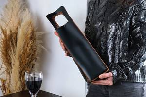 Porte-vin en cuir étui à vin personnalisé manchon personnalisé à la main caddie personnalisé noir et LEB-0049 marron - Product Image 2