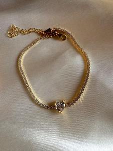 Bracelet à breloques initiales pour femmes Chaîne en or personnalisée Bijoux personnalisés - Product Image 3