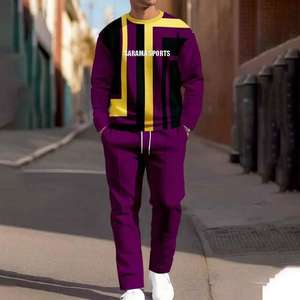 Ensemble de survêtement décontracté pour homme avec logo personnalisé, sweat-shirt à col rond, ensemble de survêtement de jogging en gros, 2 pièces - Product Image 5