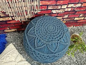 100% algodón MÁS Macramé Puf otomano grande moderno reposapiés para el hogar o el hotel elegante taburete moderno para sala de estar sofá - Product Image 4