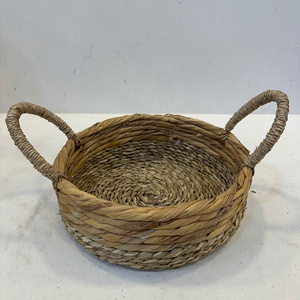 Panier de rangement rond en jacinthe d'eau écologique de luxe avec design multifonctionnel - Product Image 4