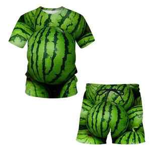 Bajo MOQ FASHION Individuación Foto y texto Combo Impresión gráfica Camiseta y pantalones cortos Activewear Set Sublimación personalizada Camisetas - Product Image 1