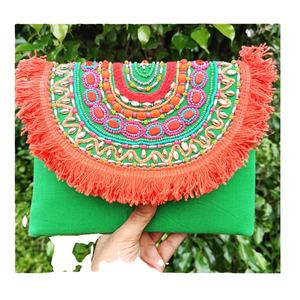New Arrival Designer Women's Long Open <b>Beaded</b> Clutch Sling Bag with Thread <b>Fringes</b> - Product Image 1