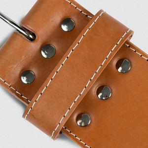 Ceintures de musculation en cuir véritable épais personnalisées à double boucle pour squats, soulevés de terre, entraînement de force, musculation et powerlifting - Product Image 3