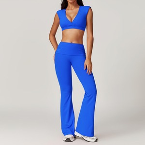 Haute qualité femmes Yoga couleur ensemble complet nouveau Style sans couture vêtements de sport Stretch soutien-gorge et Shorts femmes ensembles - Product Image 5