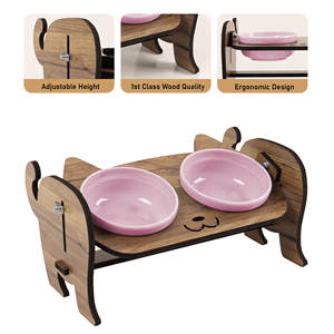 Adjustable Double <b>Cat</b> Feeding Station Ceramic <b>Bowls</b> Portable Pet <b>Bowls</b> Feeders Ergonomic Raised Pet Food Stand Outdoor/Indoor - Product Image 4