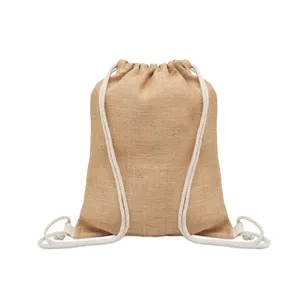 FUKURO Sustainable Jute <b>Drawstring</b> <b>Bag</b> Promotional Sportpacks for Merchandising - Product Image 2