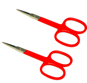 Ciseaux à ongles à cuticules rouges de précision Super Sharp Silver Steel Arrow Point Ciseaux polyvalents en céramique incurvés haute performance - Product Image 1