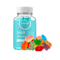 Greenpie Multivitamin Bears, vitamines en marque privée pour la croissance des cheveux et des ongles, bonbons gélifiés à la biotine, ingrédients entièrement naturels