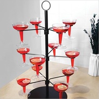 Soporte de metal de hierro de 3 niveles con 12 soportes para copas de cóctel, martini, para bodas, exhibición de copas de vino y degustación.