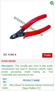 Plier <b>Shear</b> GS 1248A Jewelry <b>Tools</b> for Jewelers - Product Image 2