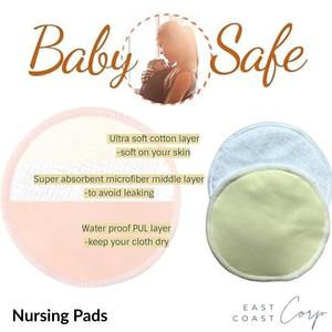 แผ่นรองให้นมลูกอ่อนนุ่มดูดซับได้ดีเยี่ยมใช้ซ้ำได้ของใช้จำเป็นสำหรับทารกแรกเกิดเด็กชายเด็กหญิงคุณแม่หลังคลอด - Product Image 2