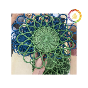 Alfombra decorativa tejida con cargador de mesa de ratán para decoración de cocina rústica - Product Image 1