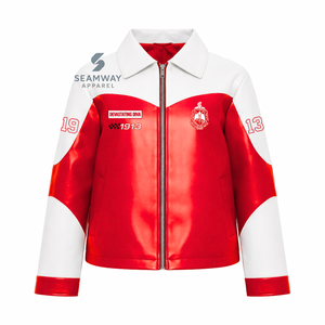 เสื้อแจ็คเก็ตหนัง PU สำหรับผู้หญิง Delta Sigma Theta แบบซิปด้านหน้า ปักลายอย่างนุ่มนวล เสื้อโค้ทหนังลำลองทันสมัย - Product Image 1