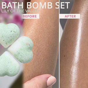 Fabriqué en Europe Coffret cadeau de luxe personnalisé 4 bombes de bain en forme de cœur au parfum de lys dans une boîte cadeau Bombes effervescentes pour le corps - Product Image 3