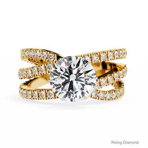 Anillo de diamante cultivado en laboratorio de corte redondo de oro blanco de 1,2 quilates, compromiso elegante y regalo de aniversario para ella - Product Image 4