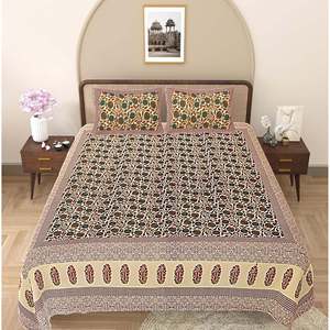 100% Cotton Green <b>Floral</b> Super King <b>Bed</b> Set with 3 Pieces (SHKV1108) - Product Image 2