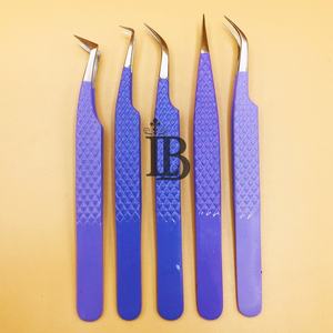 Nouvelles pinces à cils violettes, pinces à cils en vison violet, acier inoxydable, logo personnalisé, étiquette privée, pinces à cils - Product Image 5