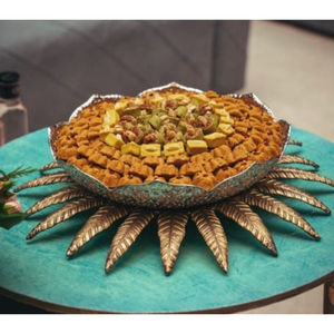 Exhibición de postres dulces de forma ovalada estándar, cuenco de Chocolate de Metal plateado, ocasiones para servir de boda dulces, postres - Product Image 4