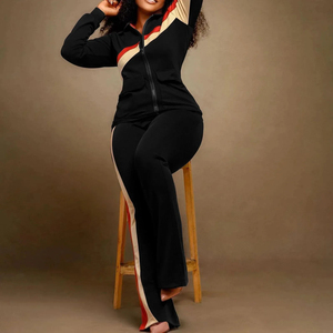 Fabricante de Ropa Personalizada, Sudadera con Capucha Ajustada y Desgastada con Cierre para Mujer y Conjunto de Pantalones Deportivos Lisos para Mujer - Product Image 6