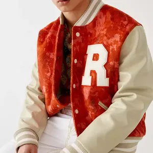College Baseball Varsity <b>Jacket</b> for <b>Men</b> Canvas Turn-down Collar Vintage Winter Wholesale Manufacturer Stylish Options - Product Image 6