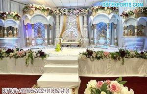 Escenario de recepción musulmán, Walima con paredes de vela, boda asiática, abierto, de compromiso con temática de bollwood - Product Image 5