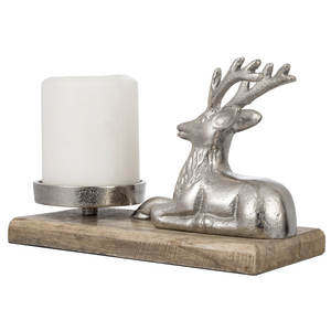 Nouveau design Bougeoir en aluminium pour animaux Bougeoir lourd en aluminium massif avec socle en bois Décoration pour la maison et Noël - Product Image 2
