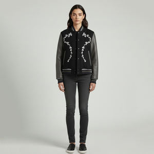 เสื้อแจ็คเก็ตวาร์ซิตี้ปักลายตามสั่ง ขายส่ง คุณภาพสูง ปักอย่างดี แขนหนังขนสัตว์พรีเมียม สำหรับทุกเพศ - Product Image 3