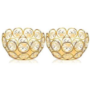 Portavelas de cristal rodeado de oro brillante, portavelas de luz de té brillante, portavelas de boda de lujo para vender - Product Image 1