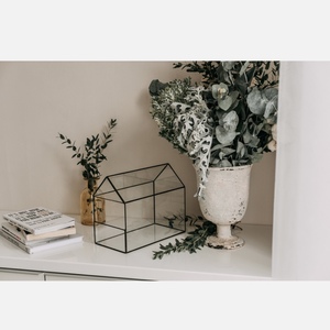Modern <b>Mini</b> Glass Terrarium Customised Black Metal Frame Geometric Shaped Outdoor Wedding Home Use Table Top Floor <b>Vase</b> Custom - Product Image 4