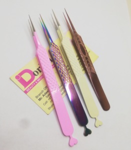 Pince à cils droite aiguille pointe de nez pince à épiler coeur pointu pour Extension de cils pince à épiler en acier inoxydable - Product Image 1