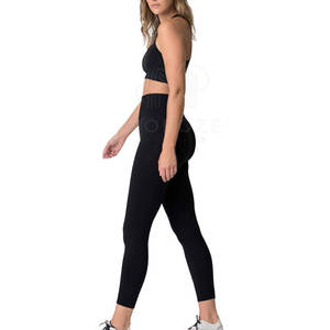 Conjunto Deportivo de Yoga para Mujer de Primera Calidad, Diseño Personalizado, Leggings y Top con Patrón Sólido, Secado Rápido, Transpirable y Ecológico, 2 Piezas - Product Image 4