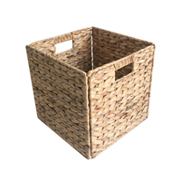 Panier de rangement rectangulaire fabriqué à la main avec poignée jacinthe d'eau tissé pots de fleurs jardinières pour jardin bureau à domicile fabriqué au Vietnam