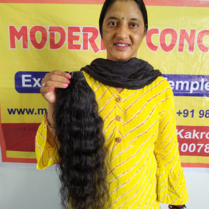 Extensiones de cabello humano virgen indio Cutícula cruda alineada Ninguno Enredo Sin procesar Vietnam Color negro natural Cabello humano ondulado - Product Image 1