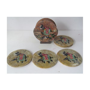 Sous-verres élégants en marbre faits à la main Accessoire de table basse en pierre durable Parfait moderne et classique - Product Image 2