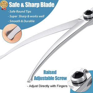 กรรไกรตัดขนสัตว์เลี้ยงคุณภาพสูงระดับมืออาชีพ ผลิตโดย OEM ทำจากสแตนเลสอย่างดี พร้อมปลายมนเพื่อความปลอดภัย ใช้งานง่าย - Product Image 5