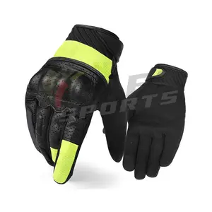 Guantes de carreras de cuero genuino Premium Guantes de motociclismo de cuero real desgastados multicolores con paneles encerados blancos - Product Image 1
