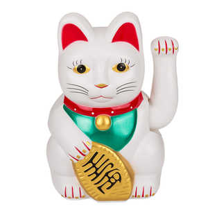 Chat chinois porte-bonheur agitant la patte, design élégant Feng Shui pour la prospérité - Product Image 1