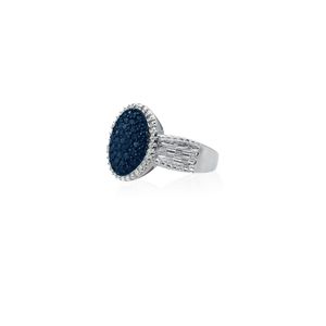 Bague de fiançailles et de mariage JEWELSPAARK pour femme, tendance, avec halo de diamants bleus ronds de 0,30 ct, en argent sterling 925 - Product Image 4