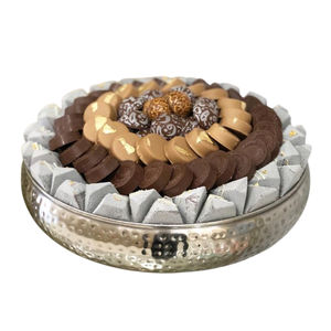 Cuenco para servir de chocolate de lujo, hecho a mano, elegante cuenco de plata decorativo, soporte para dulces para ocasiones y eventos especiales - Product Image 1